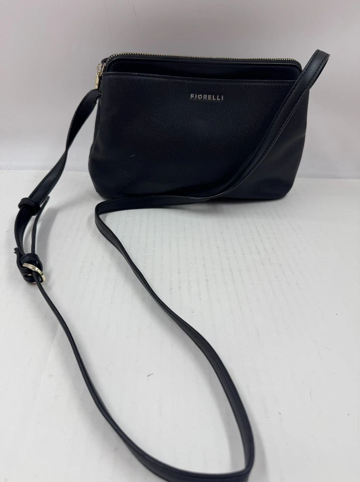 Bolso Bandolera Mensajero Bolsillos Cuero Negro Fiorelli para Mujer Foto 1 de 4