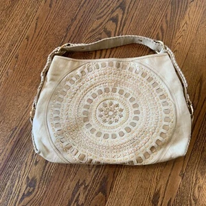 Isabella Fiore Carina Leather Spell Bound Sundial Hobo Handbag Bohemian Satchel - Picture 1 of 16