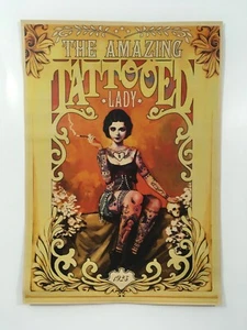 Freakshow Circus Poster Tattoo Girl Freak Show Carnival Vintage Style Art Print - Picture 1 of 6