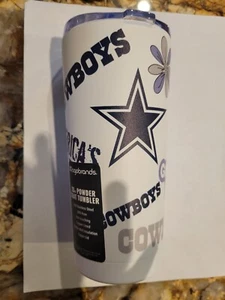 Gameday America's Team Dallas Cowboys NFL 20 oz Powder Coat Blue White Tumbler - Picture 1 of 2