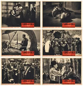 IL LUPO DELLA SILA FOTOBUSTE 6 PZ VITTORIO GASSMAN AMEDEO NAZZAR 1949 LOBBY CARD - Foto 1 di 7