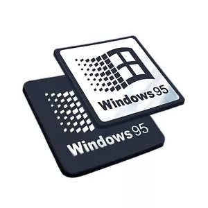 Retro Windows 95 Sticker Set - Case Badge Decal - Two Pieces - Picture 1 of 4