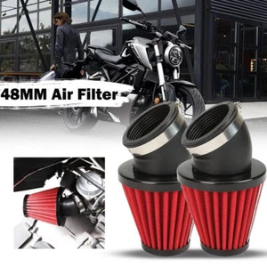 2pcs 48mm 45 Degree Motorcycle Air Filter Cleaner For 150cc-250cc ATV Dirt Bike - Picture 1 of 12