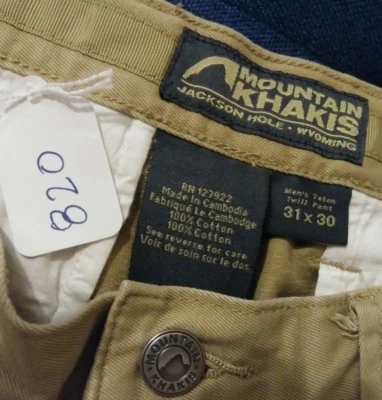 Hombre MOUNTAIN KHAKIS 31 TOSTADO SARGA TETON 100% ALGODÓN Foto 1 de 4