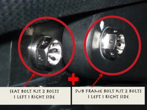 ZERO MOTORCYCLES DSR 2014-2020 Titanium FLANGED HEX REAR SUB FRAME + SEAT BOLTS - Picture 1 of 4