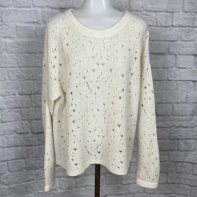 Suéter Pullover Bela NYC Para Mujer 4 Envejecido Marfil Mezcla Lana Tejido Foto 1 de 4