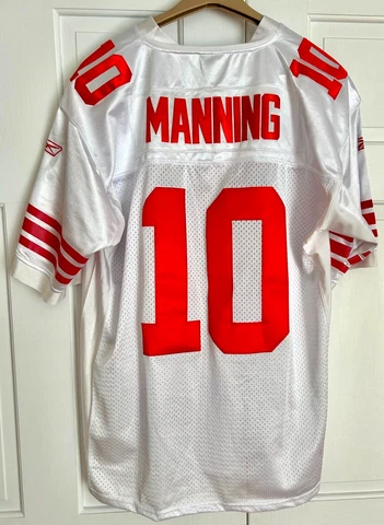 Eli Manning Jersey White #10 Size 52 NFL Cover