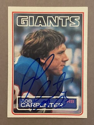 ROB CARPENTER Signed 1983 Topps #122 Oilers Giants Miami Redhawks Autograph Auto - Image 1 of 4