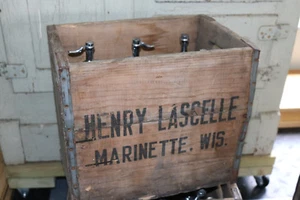 (6)Henry Lascelle Pure Seltzer Water antique/vintage bottle w/crate Marinette WI - Picture 1 of 8
