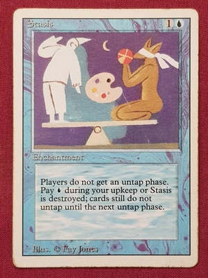 Magic The Gathering REVISED EDITION STASIS blue card MTG - Image 1 of 2