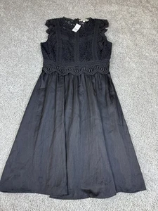 Ann Taylor LOFT PLUS Black Lace Sleeveless Boho Midi Dress Plus Size 16 NWT - Picture 1 of 22