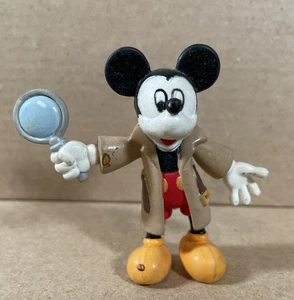 Disney Mickey Mouse Detective Figurine Multi-Color 3” Tall Rubber BendEms - Picture 1 of 5