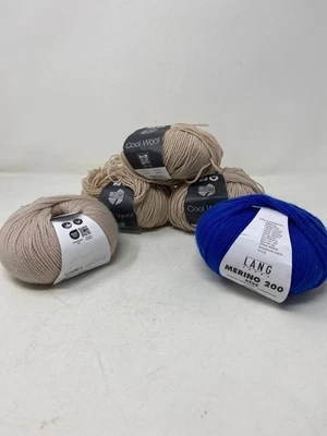 Lang MERINO + Blue  Worsted yarn Lot Brown Lot 5 - Image 1 of 3