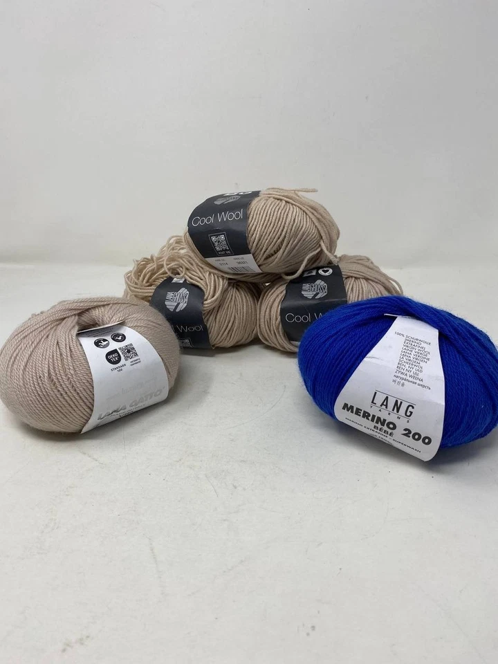 Lang MERINO + Blue  Worsted yarn Lot Brown Lot 5 - Image 1 of 3