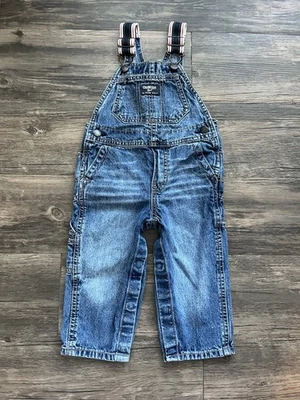Mono vaquero de carpintero clásico de mezclilla OshKosh B’Gosh talla niños 12-18M niños/niñas Foto 1 de 4