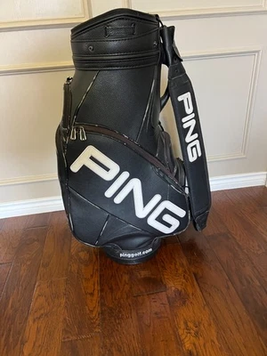 Ping Staff Golf Bag - 6 Way, Black Leather - Used, Good Condition - Image 1 of 4