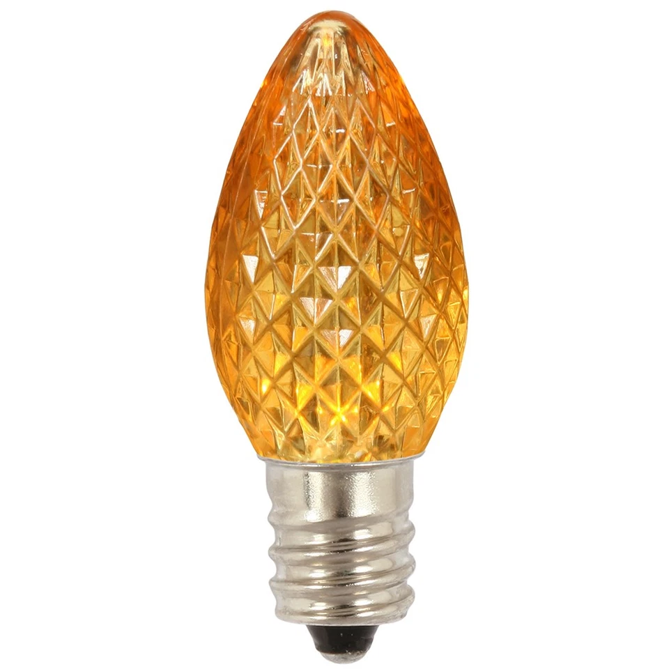 Vickerman C7 Faceted LED Yellow Twinkle Bulb 25/Bx - XLEDC77T-25 - Image 1 of 1