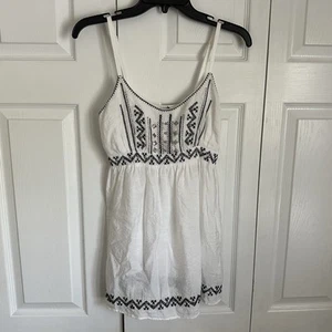Forever 21 Y2K Embroidered Embellished Babydoll Womens Top Size L Coquette - Picture 1 of 12