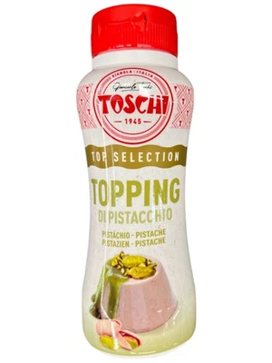Salsa Topping Pistacchi 200g Bottiglia Toschi Dessert Gelato Cottura (34,95 EUR/kg) - Immagine 1 di 2