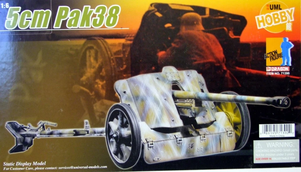 dragon WWII German anti-tank gun 1/6 5cm Pak 38 winter camouflage specification - Image 1 of 1