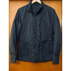 ADD Italy Black Quilted Goose Down Jacket Funnel Neck Size 8 - Picture 1 of 9