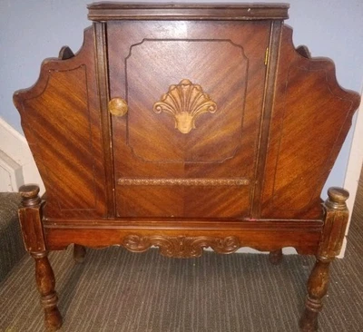 Vtg 1920's Humidor Cigar Cabinet End Table W/ Magazine Racks Solid Project Piece - Image 1 of 4
