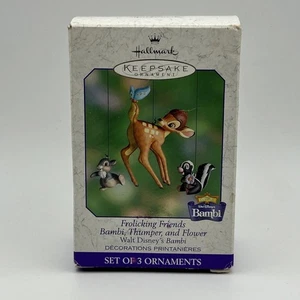 Hallmark Bambi Frolicking Friends 3 Stück Ornament Disney Bambi Klopfer Blume - Bild 1 von 2