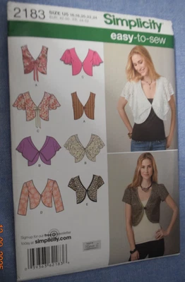 Simplicity Easy-to-Sew Pattern 2183 Misses'vest Or Jacket Plus Size 16-24 Uncut - Image 1 of 2