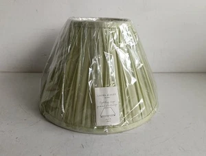 LAURA ASHLEY 12” DIAMETER Apple FENN SILK Pleated LAMP SHADE Light Green - Picture 1 of 4
