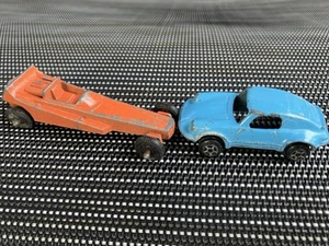 Vintage Tootsie Toy Orange Dragster Die Cast Car #3 USA 2 1/2 Blue Porsche - Bild 1 von 4
