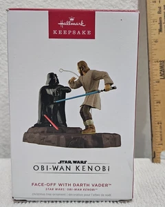 2024 Hallmark Star Wars Obi-wan Kenobi faccia a faccia con ornamento Darth Vader, suono - Foto 1 di 7