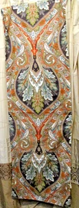 paisley POTTERY BARN Fall Table Runner 18”x108 Orange Teal PERFECT THANKSGIVING - Picture 1 of 10