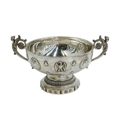 French Napoleon 950 Silver Coin Mounted Handled Bowl Espoir National c1810 - Image 1 of 4