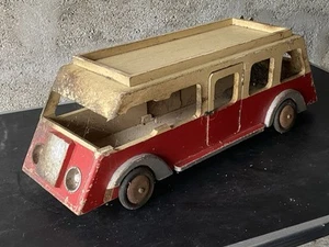 Jouet Ancien en Bois Bus Autobus 63 Cm Majolu Clairbois Babyjou - Imagen 1 de 11