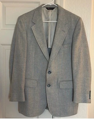 John Alexander Mens Blazer Brown Tweed Herringbone Sport Coat Size Small - Image 1 of 4