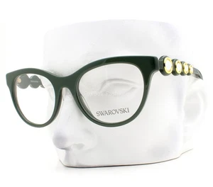 Swarovski Eyeglasses SK 2025 1026 Glasses Dark Green Clear Crystals 52mm No Case - Picture 1 of 8