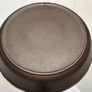 Vintage Lodge Cast Iron Skillet 3 Notch #12 SK S 13 1/4" Heat Ring RESTORED FLAT - Picture 1 of 7