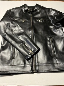 Parts Surplus Apparel Military Academy Men’s Vinyl Jacket Sz M Vinyl Black VTG - Picture 1 of 24