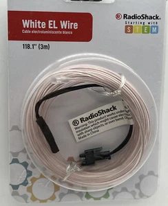 RadioShack White EL Wire, 3m / 118.1", 2760415 Deco Accent Light Brand New - Picture 1 of 3
