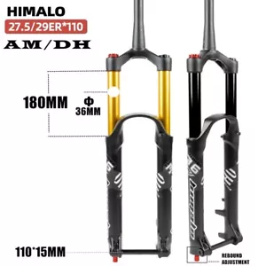 Suspension Fork Thru Axle 110MM*15MM Travel 180MM Mountain Bike MTB AIR Forks - Picture 1 of 8