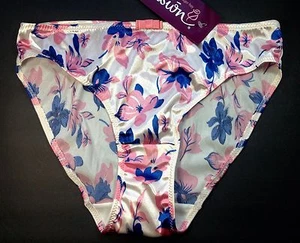 Women Vintage Panties,Bikinis"Ilusion"Size S. Satin SoftSilky FloralW/Decoration - Picture 1 of 5