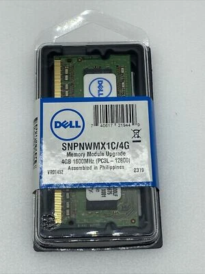 Dell OEM Memory - 4 GB - DDR3L SNPNWMX1C/4G RAM Module 204 Pin PCL-12800 New - Image 1 of 3