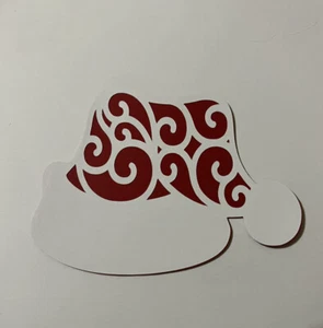Santa Hat Paper Piece for Scrapbooking Handmade with Card Stock - Picture 1 of 4