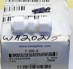 5/16” TEFLON, PFA, PTFE Compression Tube Union-T-500-6 Swagelok [OF36] - Picture 1 of 6