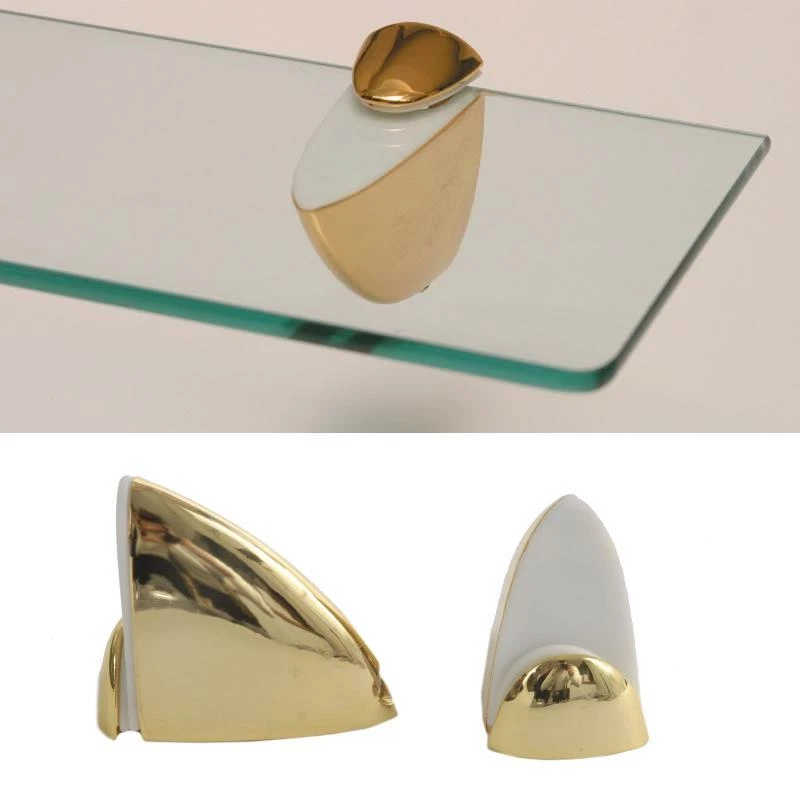 Reggimensola Supporti Per Mensole Vetro 9101 15 Mm  Oro Cm 5,5 Coppia Pellicano - Immagine 1 di 1