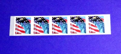 US 3970 STATUE OF LIBERTY & FLAG PNC (39c) PLATE# P2222 COIL OF "5" STAMPS MNH - Image 1 of 2