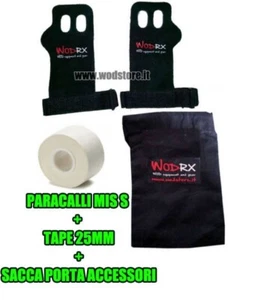Paracalli in pelle crossfit crosstraining mis S nero + nastro tape + sacca - Foto 1 di 4