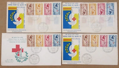 Vietnam FDC 17-11-1963 Red Cross Centenary Lot of 4 Covers. - Image 1 of 2