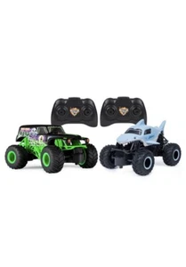 Monster Jam Grave Digger Vs. Megalodon Racing Rivals Remote Control Trucks New - Picture 1 of 8