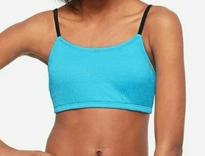 Justice Girl's Smocked Bikini Top Blue Size 7 - Picture 1 of 3